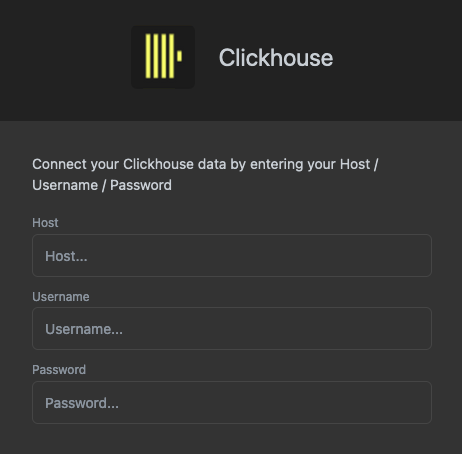 Provide ClickHouse connection details